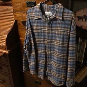 Alaska flannel overshirt. Worn once, no flaws. Warm fall shirt.
